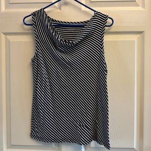 Talbots blue and white striped sleeveless top- size M